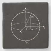 Bloch Bereich | Quantum biss (Qubit) Physik/Mathe Steinuntersetzer (Vorderseite)