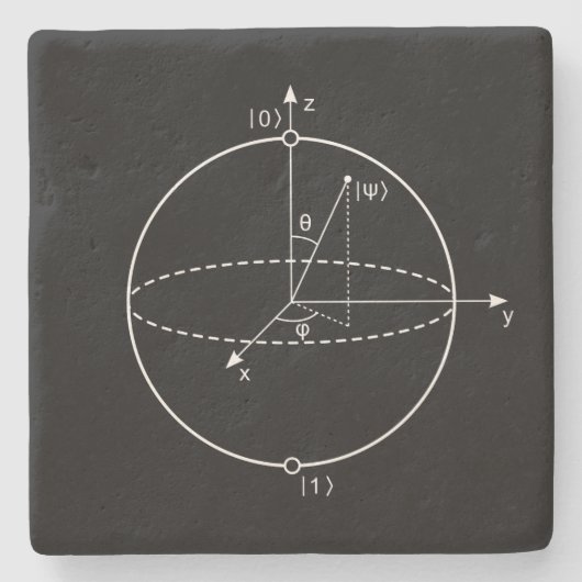 Bloch Bereich | Quantum biss (Qubit) Physik/Mathe Steinuntersetzer (Vorderseite)