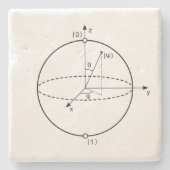 Bloch Bereich | Quantum biss (Qubit) Physik/Mathe Steinuntersetzer (Vorderseite)