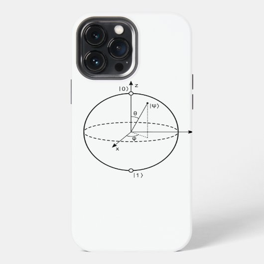 Bloch-Kugel | Quantenbit (Qubit) Physik / Mathemat iPhone Hülle (Rückseite)