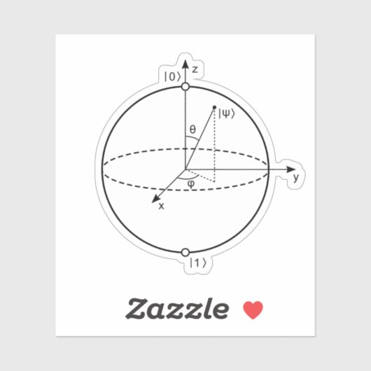 Bloch Sphere | Quantenbit (Qubit) Physik / Mathema Aufkleber (Blatt)