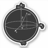 Bloch Sphere | Quantenbit (Qubit) Physik / Mathema Aufkleber (Vorderseite)