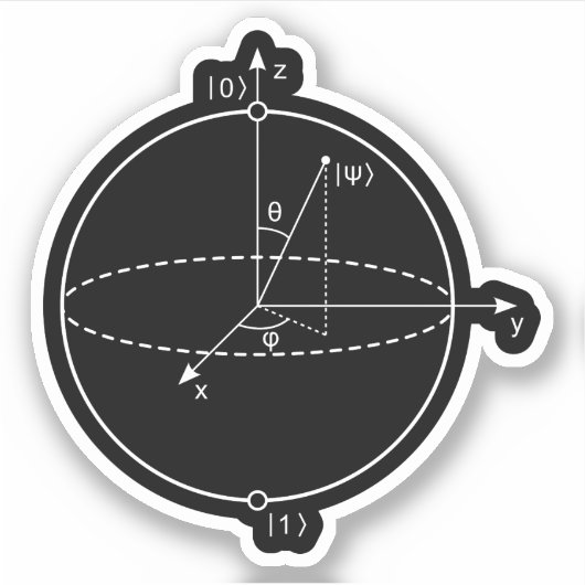 Bloch Sphere | Quantenbit (Qubit) Physik / Mathema Aufkleber (Vorderseite)
