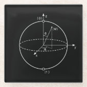 Bloch Sphere | Quantenbit (Qubit) Physik / Mathema Glasuntersetzer (Vorderseite)