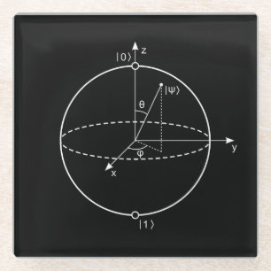 Bloch Sphere   Quantenbit (Qubit) Physik / Mathema Glasuntersetzer