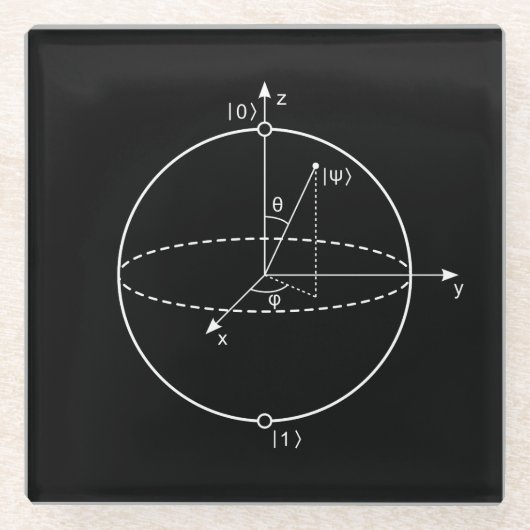 Bloch Sphere | Quantenbit (Qubit) Physik / Mathema Glasuntersetzer (Vorderseite)