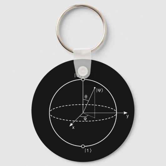 Bloch Sphere | Quantenbit (Qubit) Physik / Mathema Schlüsselanhänger (Vorderseite)