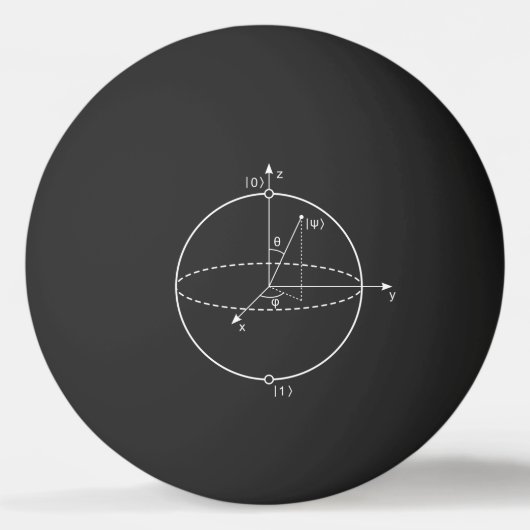 Bloch Sphere | Quantenbit (Qubit) Physik / Mathema Tischtennisball (Vorderseite)
