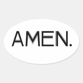 Block Amen Black Schriftart Ovaler Aufkleber