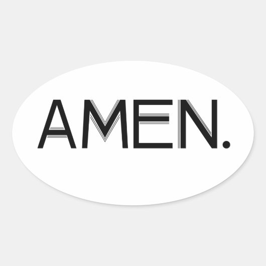 Block Amen Black Schriftart Ovaler Aufkleber (Vorderseite)