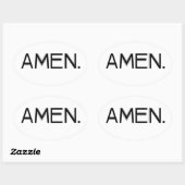 Block Amen Black Schriftart Ovaler Aufkleber (Blatt)