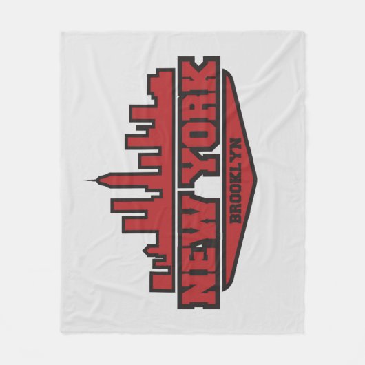 Block-Art-Skript Brooklyns New York | Fleecedecke (Vorderseite)