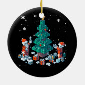 Block Brick Gebäude Abbildung Frohe Weihnachts Ma Keramik Ornament (Hinten)