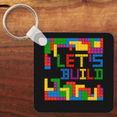 Block Brick Gebäude Bauen wir Master Builder Pu Schlüsselanhänger (Vorderseite)
