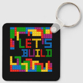 Block Brick Gebäude Bauen wir Master Builder Pu Schlüsselanhänger (Rückseite)