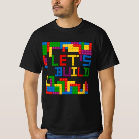 Block Brick Gebäude Bauen wir Master Builder Pu T-Shirt (Vorderseite)