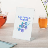 Block by Block Wir bauen - Blockchain-Enthusiasten Sockelschild (In SItu)