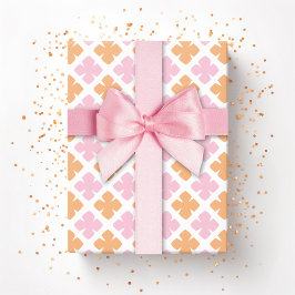 Block Diamond Clover in Pink and Orange Geschenkpapier