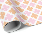 Block Diamond Clover in Rosa und Orange Geschenkpapier (Rolleneckpunkt)