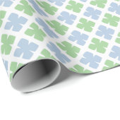 Block Diamond Clover in Schiefer und Grün Geschenkpapier (Rolleneckpunkt)