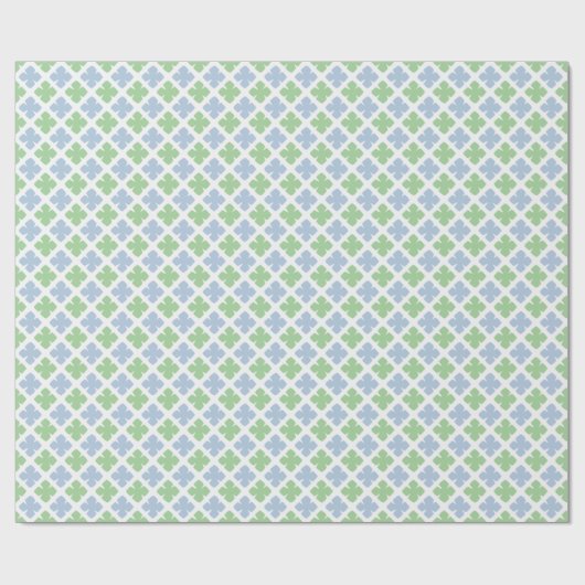 Block Diamond Clover in Slate and Green Geschenkpapier (Flach)