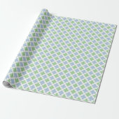Block Diamond Clover in Slate and Green Geschenkpapier (Ungerollt)