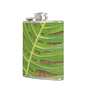 Block-Druck-Palme auf Weidenhintergrund Flachmann (Links)