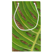 Block-Druck-Palme auf Weidenhintergrund Kleine Geschenktüte (Rückseite)