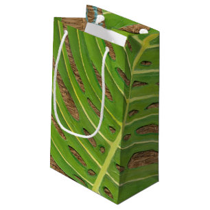 Block-Druck-Palme auf Weidenhintergrund Kleine Geschenktüte