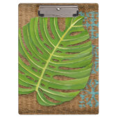 Block-Druck-Palme auf Weidenhintergrund Klemmbrett (Vorderseite)