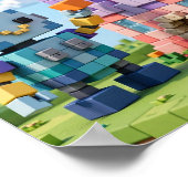 Block für Block – Voxel-Roboter-Builder-Poster Poster (Ecke)