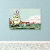 Block-Insel-kleine eingewickelte Leinwand (Insitu (Holzboden))