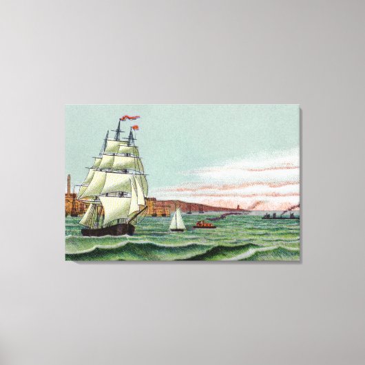 Block-Insel-Medium eingewickelte Leinwand (Vorderseite)