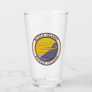 Block Insel Rhode Island Reisen Vintag Glas