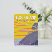 Block Insel Rhode Island Reisen Vintag Postkarte (Stehend Vorderseite)