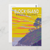 Block Insel Rhode Island Reisen Vintag Postkarte (Vorne/Hinten)