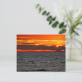 Block-Insel-Sonnenuntergang-Ozean Postkarte (Stehend Vorderseite)