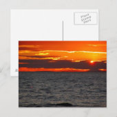 Block-Insel-Sonnenuntergang-Ozean Postkarte (Vorne/Hinten)