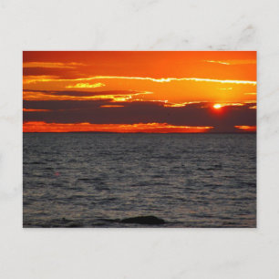 Block-Insel-Sonnenuntergang-Ozean Postkarte