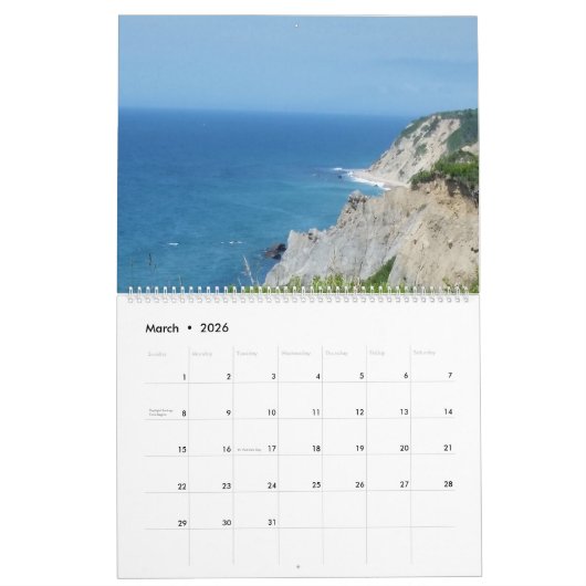 Block Island Bluffs - Block Island, Rhode Island Kalender (Mär 2026)