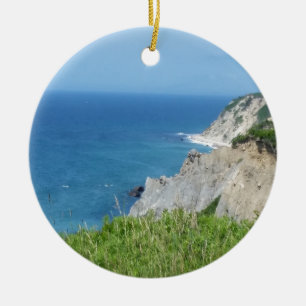 Block Island Bluffs - Block Island, Rhode Island Keramik Ornament