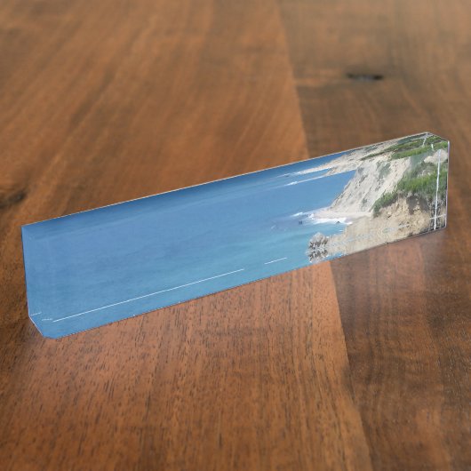 Block Island Bluffs - Block Island, Rhode Island Namensplakette (Seite)