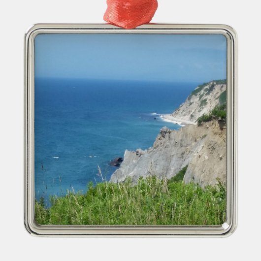 Block Island Bluffs - Block Island, Rhode Island Silbernes Ornament (Vorne)
