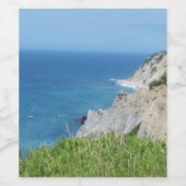 Block Island Bluffs - Block Island, Rhode Island Weinetikett (Einzelnes Label)