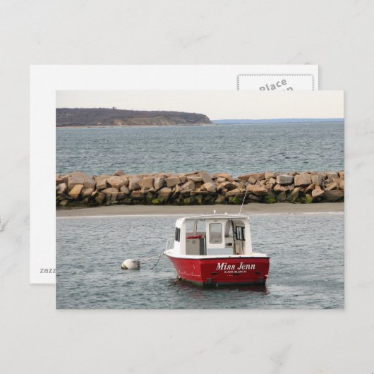 Block Island Boat Postkarte (Vorne/Hinten)