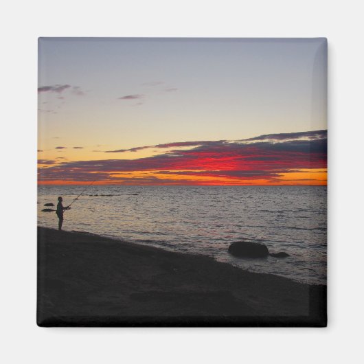 Block Island Fisherman Sunset Magnet (Vorne)
