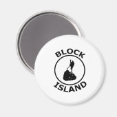 Block Island Form im Kreis Magnet (Vorderseite/Rückseite)