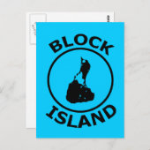 Block Island Form im Kreis Postkarte (Vorne/Hinten)
