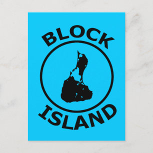 Block Island Form im Kreis Postkarte