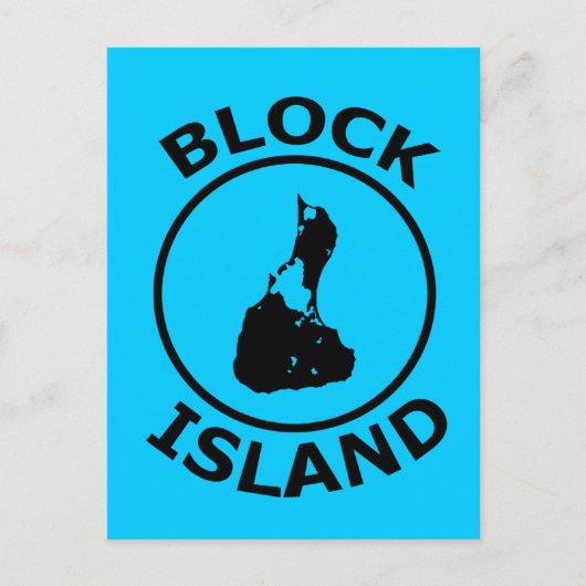 Block Island Form im Kreis Postkarte (Vorderseite)
